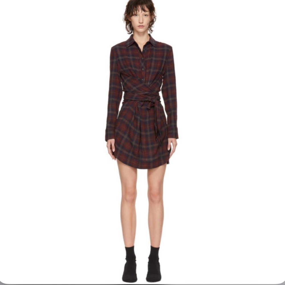 NWT Rag & Bone Felicity‎ Dress Wool Plaid Wrap